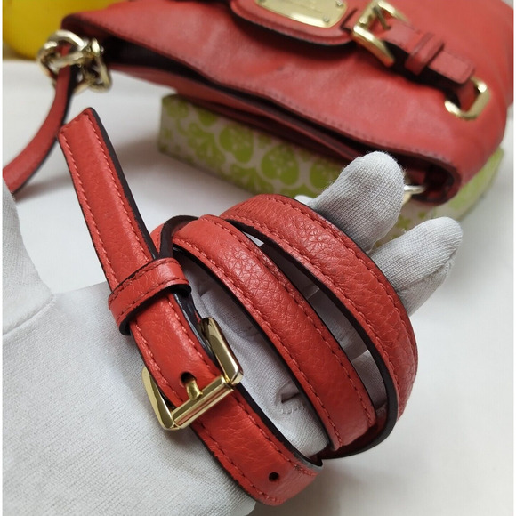 Michael Kors Hamilton Red Leather Zipper Closure Crossbody Bag - Picture 5 of 16